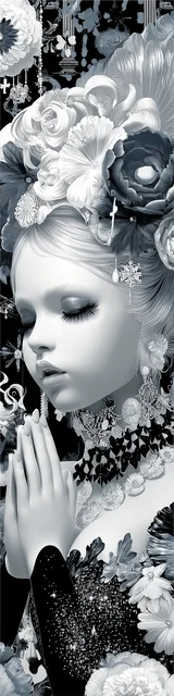 Free angel bookmark featuring gray praying angel